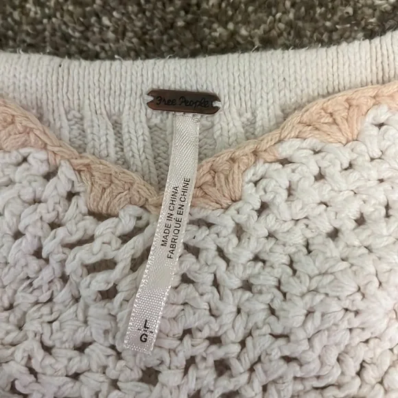 Free People Crochet Spun Sugar Top Ribbed Knit Hug Tank - Picture 6 of 8